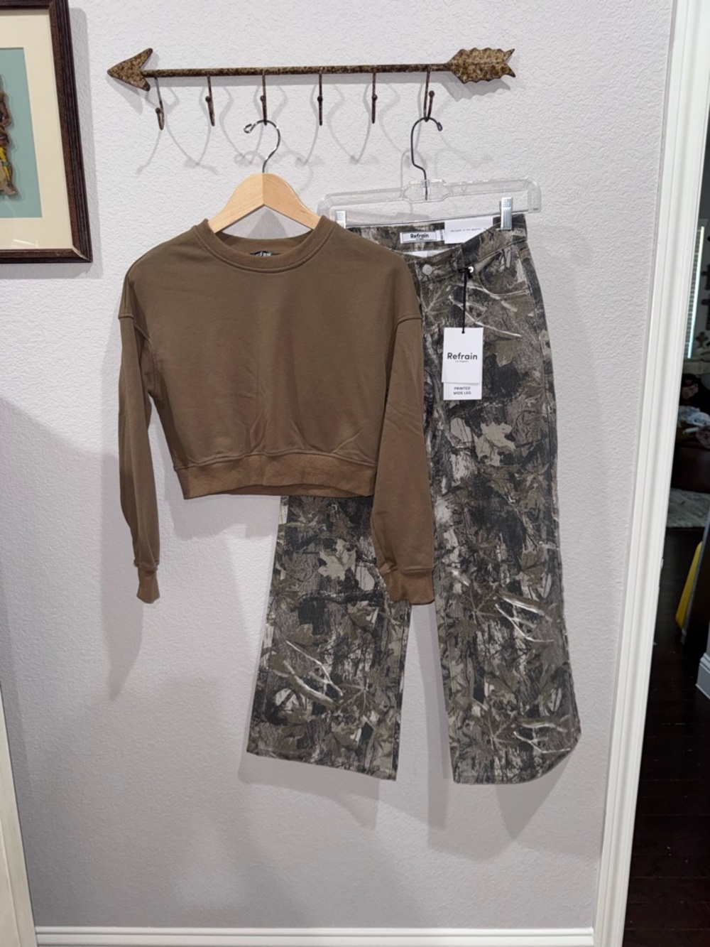 Refrain Camouflage Wide-Leg Pants